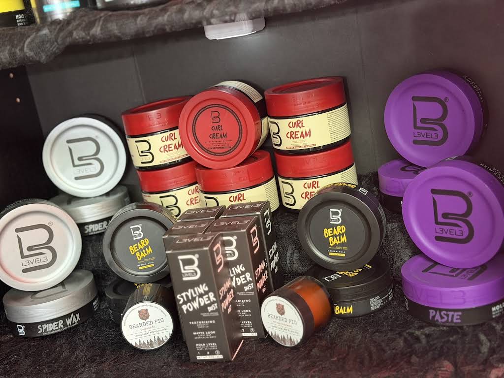 Professional hair and beard products available at Sinister Styles